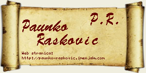 Paunko Rašković vizit kartica